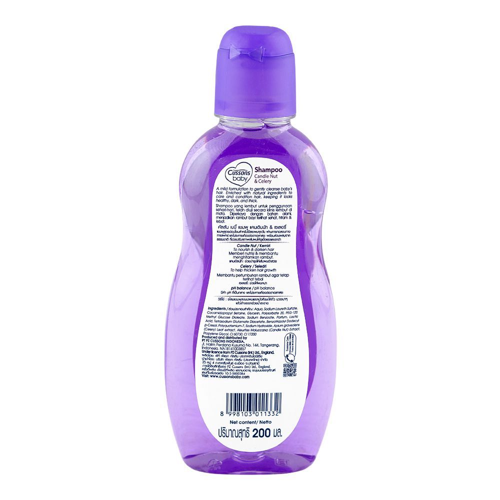 Cussons Baby Candle Nut & Celery Shampoo, 100 + 100ml - Image 2