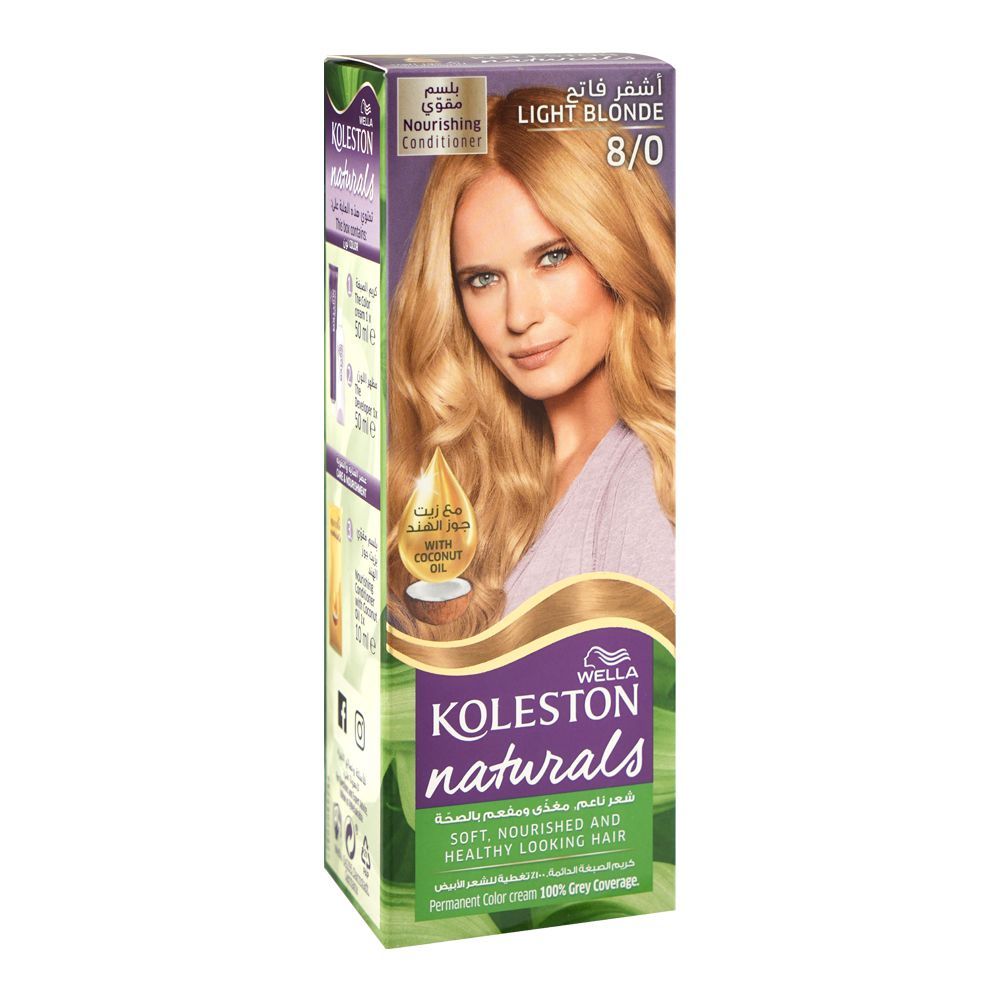 Wella Koleston Naturals Hair Color, 8/0 Light Blonde - Main Image