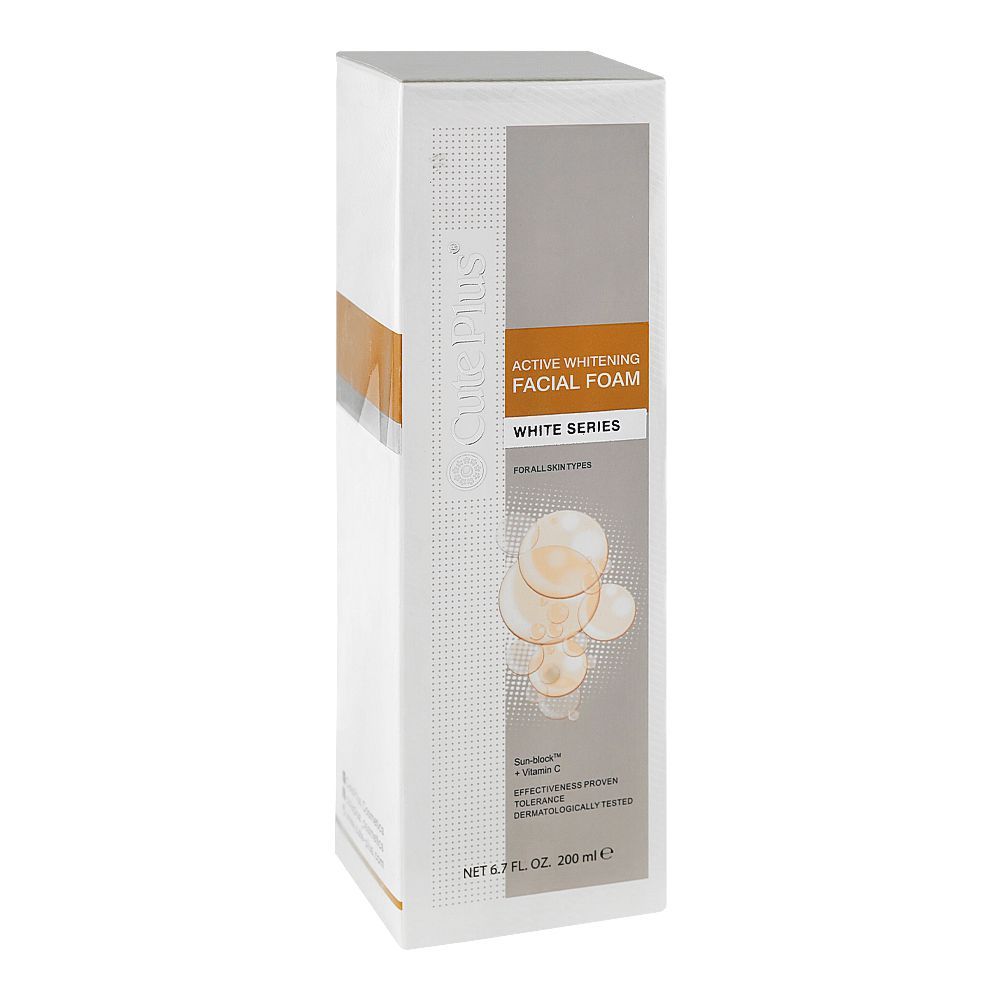Cute Plus White Series Active Whitening Facial Foam, Vitamin C, For All Types Of Skin, 200ml - Main Image