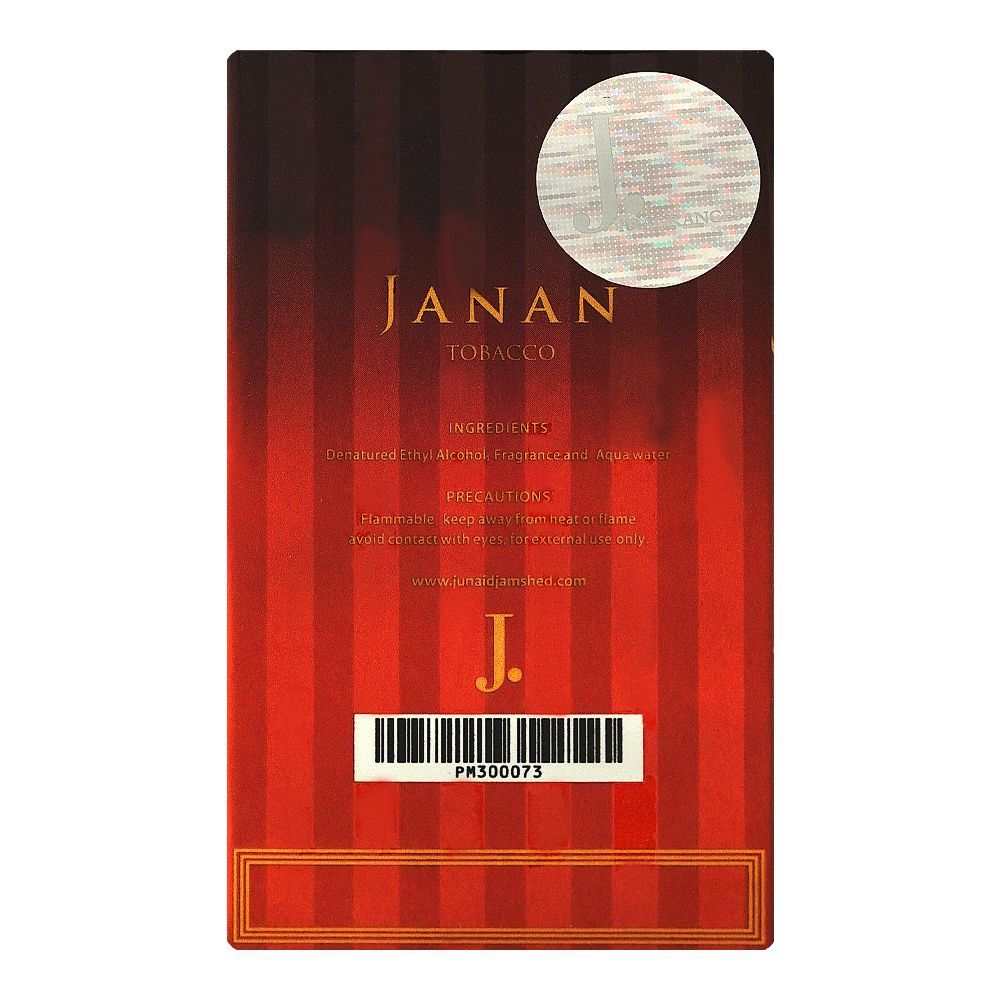 Junaid Jamshed J. Janan Tobacco, Eau De Parfum, For Men & Women, 30ml - Image 2