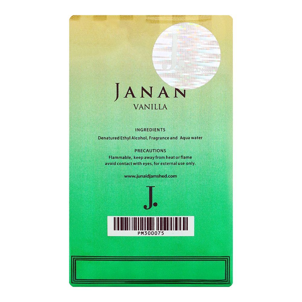 Junaid Jamshed J. Janan Vanilla, Eau De Parfum, For Men & Women, 30ml - Image 2