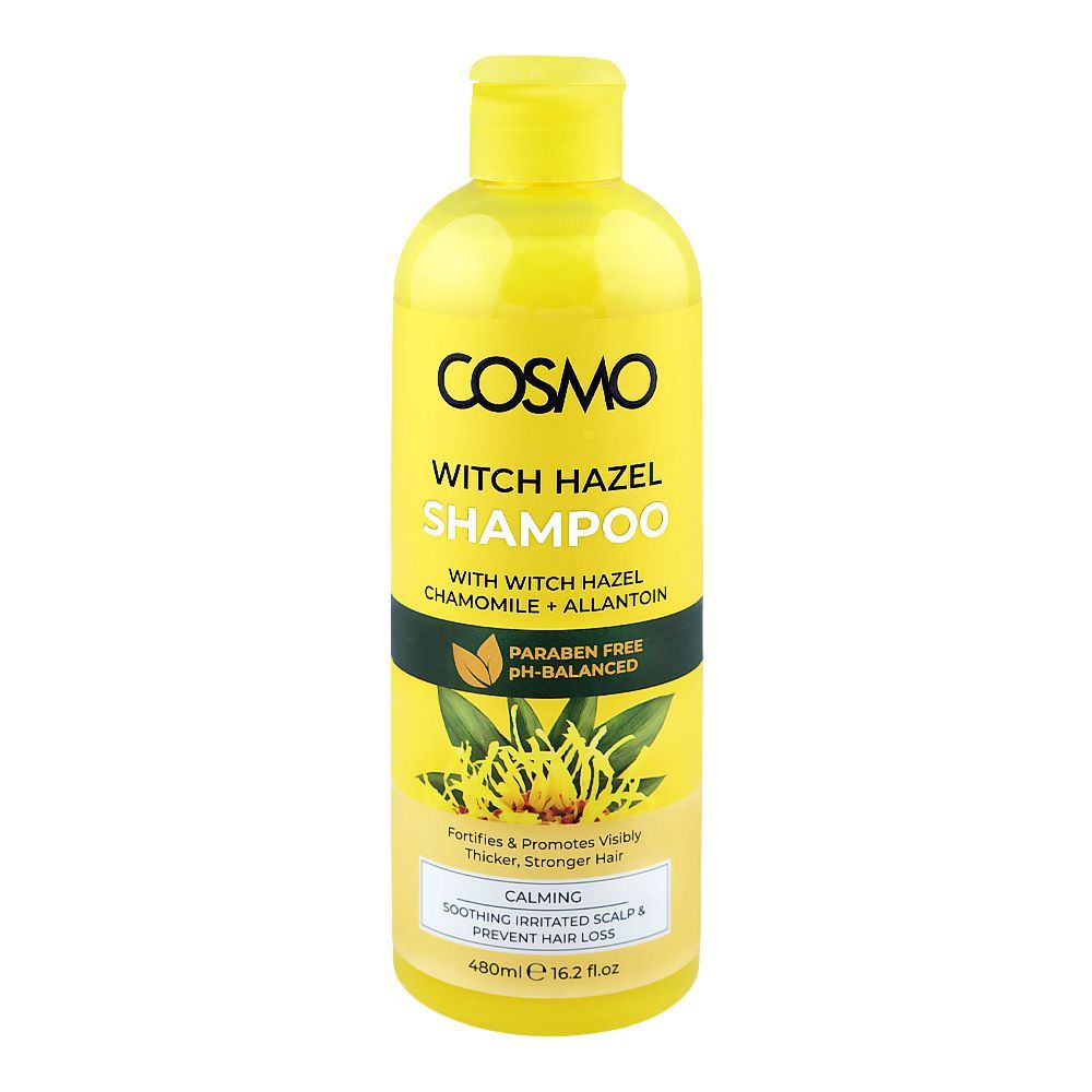 Cosmo Witch Hazel Chamomile + Allantoin Calming Shampoo, Paraben Free, For Thick & Stronger Hair, 480ml - Main Image