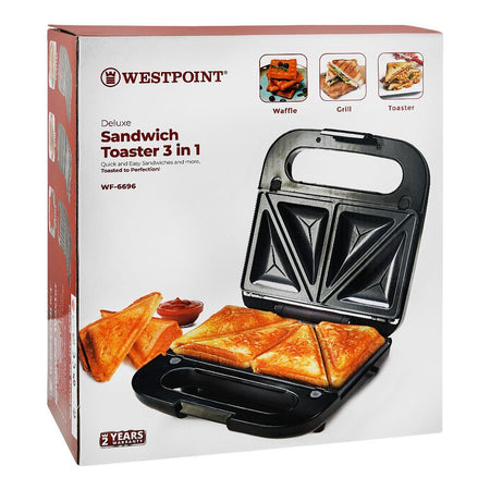 West Point 3-In-1 Deluxe Sandwich Toaster, 750W, 220-240V, WF-6696 - Image 4