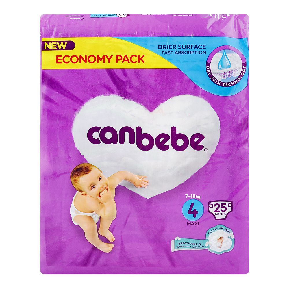 Canbebe Diapers Maxi, No.4, 7-18KG, Economy Pack, 25-Pack - Image 2