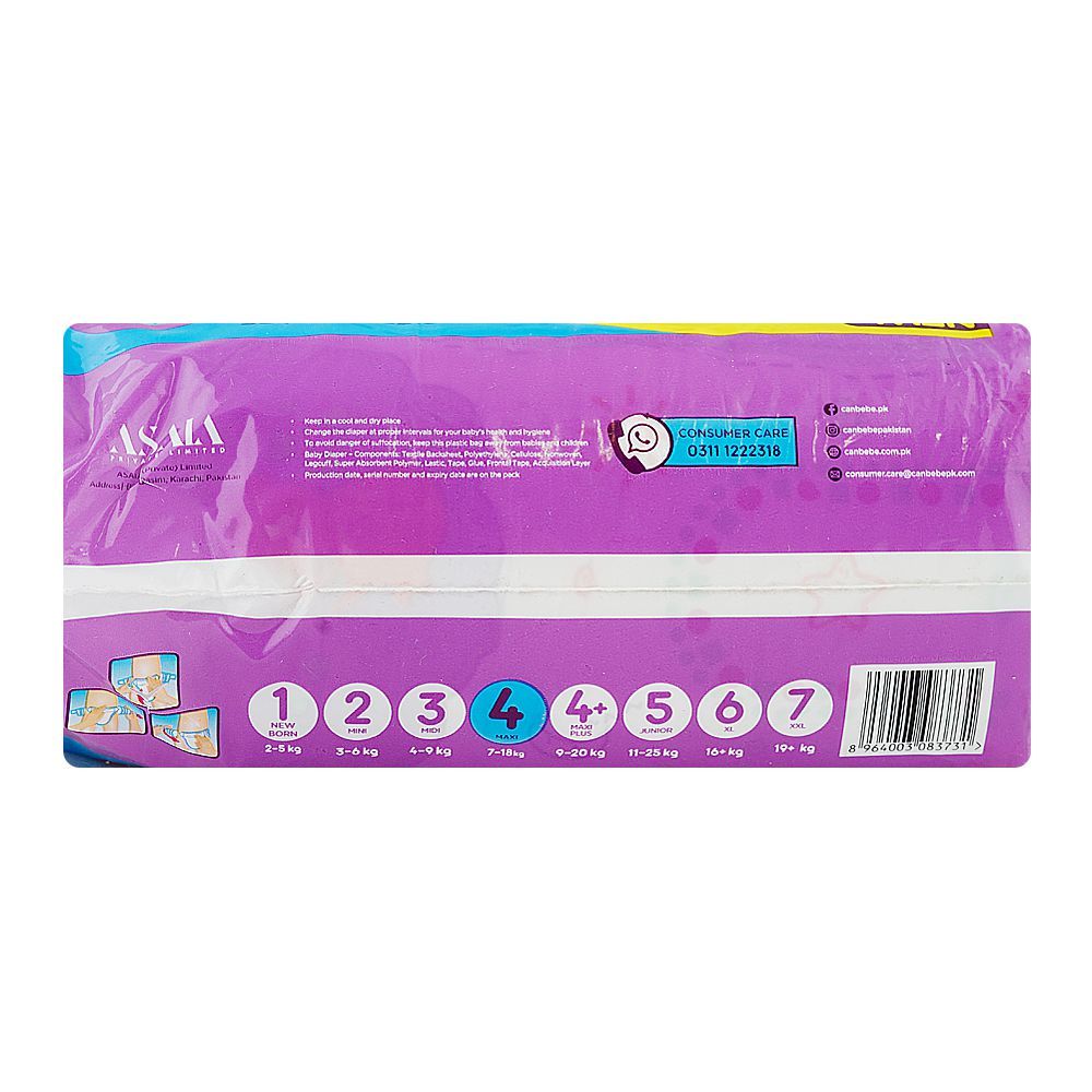Canbebe Diapers Maxi, No.4, 7-18KG, Economy Pack, 25-Pack - Image 3