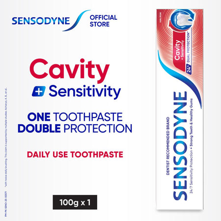 Sensodyne Cavity + Sensitivity 24H Dual Protection Toothpaste, 100g - Image 2