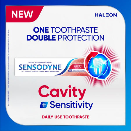 Sensodyne Cavity + Sensitivity 24H Dual Protection Toothpaste, 100g - Image 8