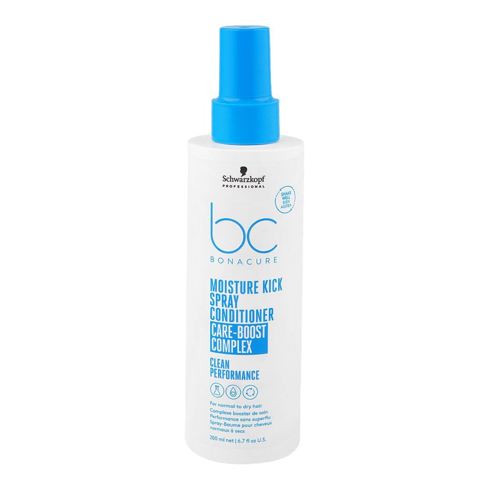 Schwarzkopf BC Bonacure Moisture Kick Care-Boost Complex Spray Conditioner, Lactic Acid, Citric Acid, For Normal To Dry Hair, 200ml - Main Image