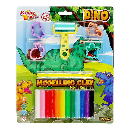 Kiddy Clay Modeling Clay, Gluten Free, Non-Toxic, 3 Years+ ST-150-12+4SMT/RP, 150g - Main Image