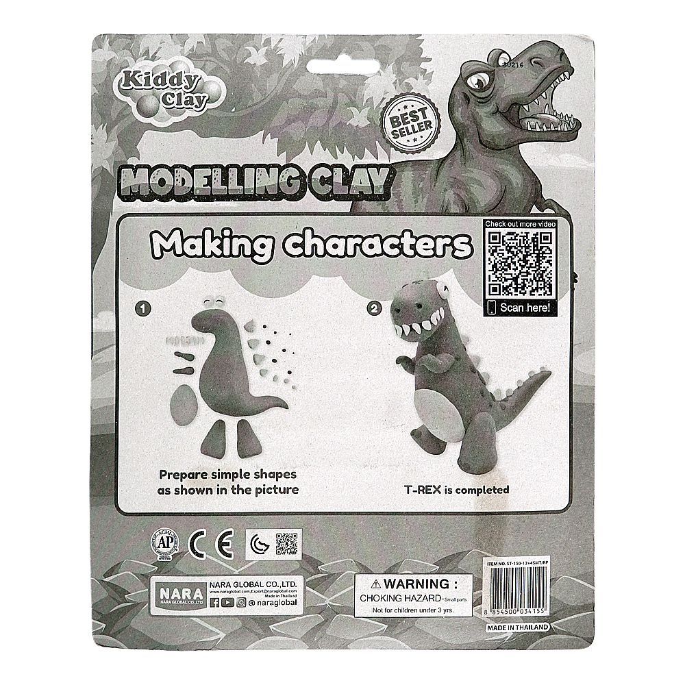 Kiddy Clay Modeling Clay, Gluten Free, Non-Toxic, 3 Years+ ST-150-12+4SMT/RP, 150g - Image 2