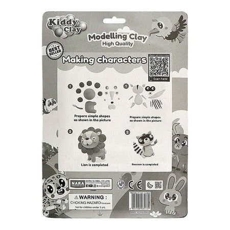 Kiddy Clay Modeling Clay, Gluten Free, Non-Toxic, 3 Years+ ST-150-12+ZOO, 150g - Image 2