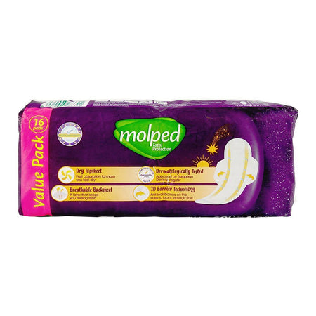 Molped Maxi Thick Advanced Leak Protection With 3D Barrier, Long, Value Pack, 16 Pads - Image 2