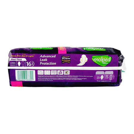 Molped Maxi Thick Advanced Leak Protection With 3D Barrier, Long, Value Pack, 16 Pads - Image 3