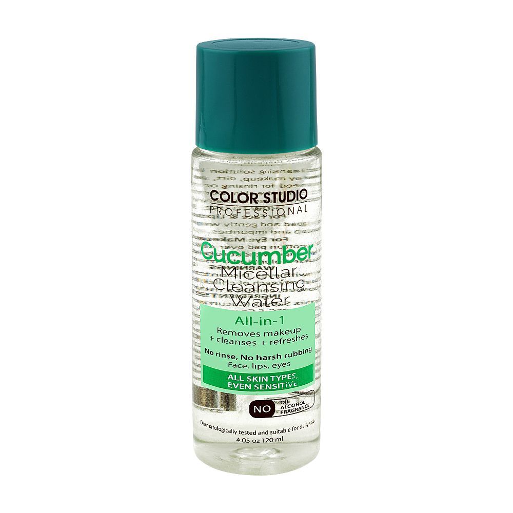Color Studio Cucumber All-In-1 Micellar Cleansing Water, Alcohol, Oil & Fragrance Free, For All Types Of Skin, 120ml - Main Image