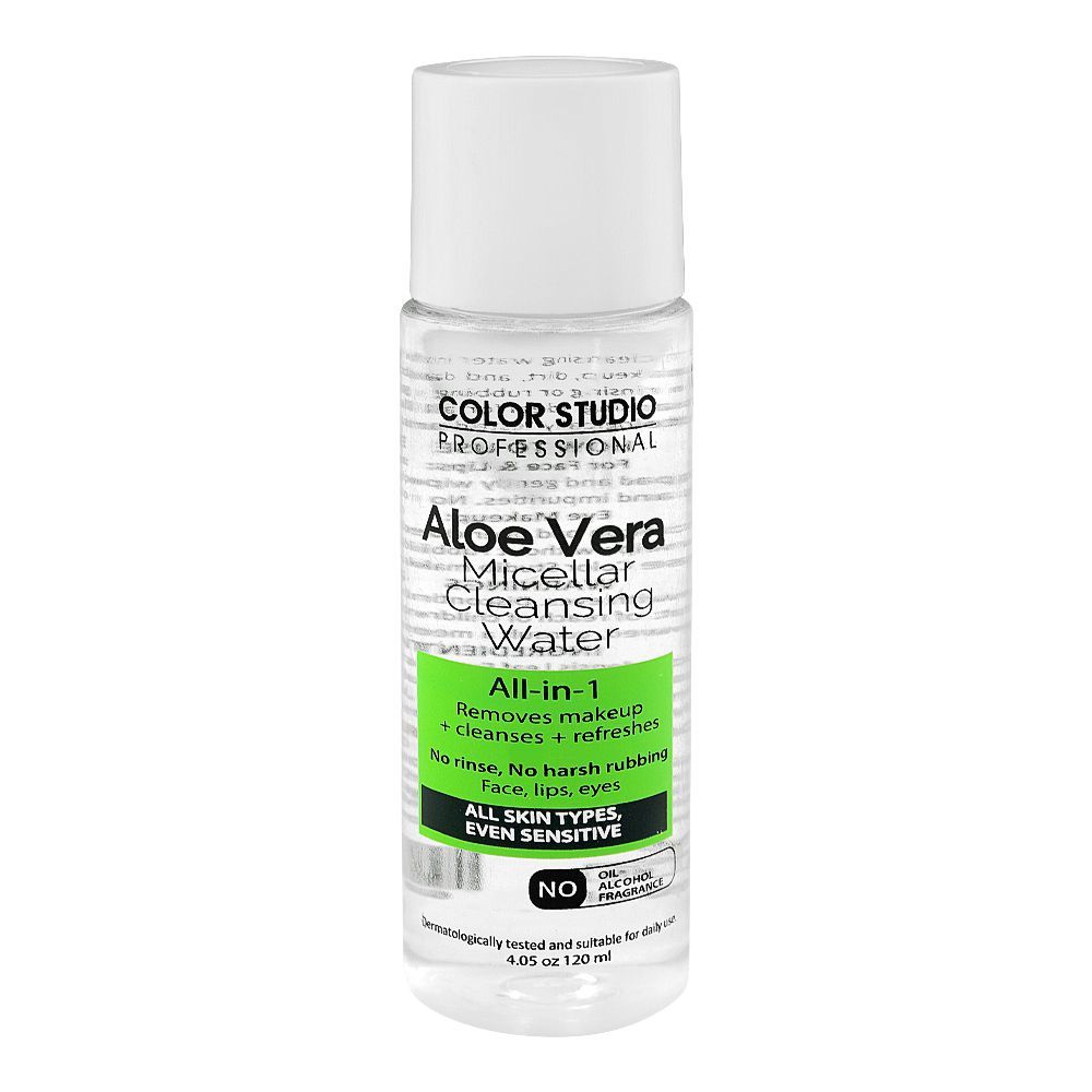 Color Studio Aloe Vera All-In-1 Micellar Cleansing Water, Alcohol, Oil & Fragrance Free, For All Types Of Skin, 120ml - Main Image
