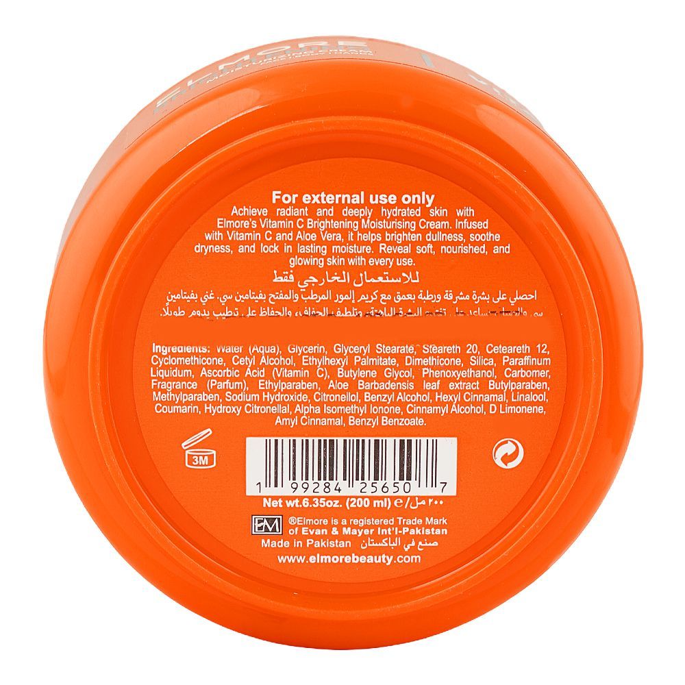Elmore Brightening & Moisturizing Cream, Vitamin C & Aloe Vera, For Radiant Skin, 200ml - Image 2
