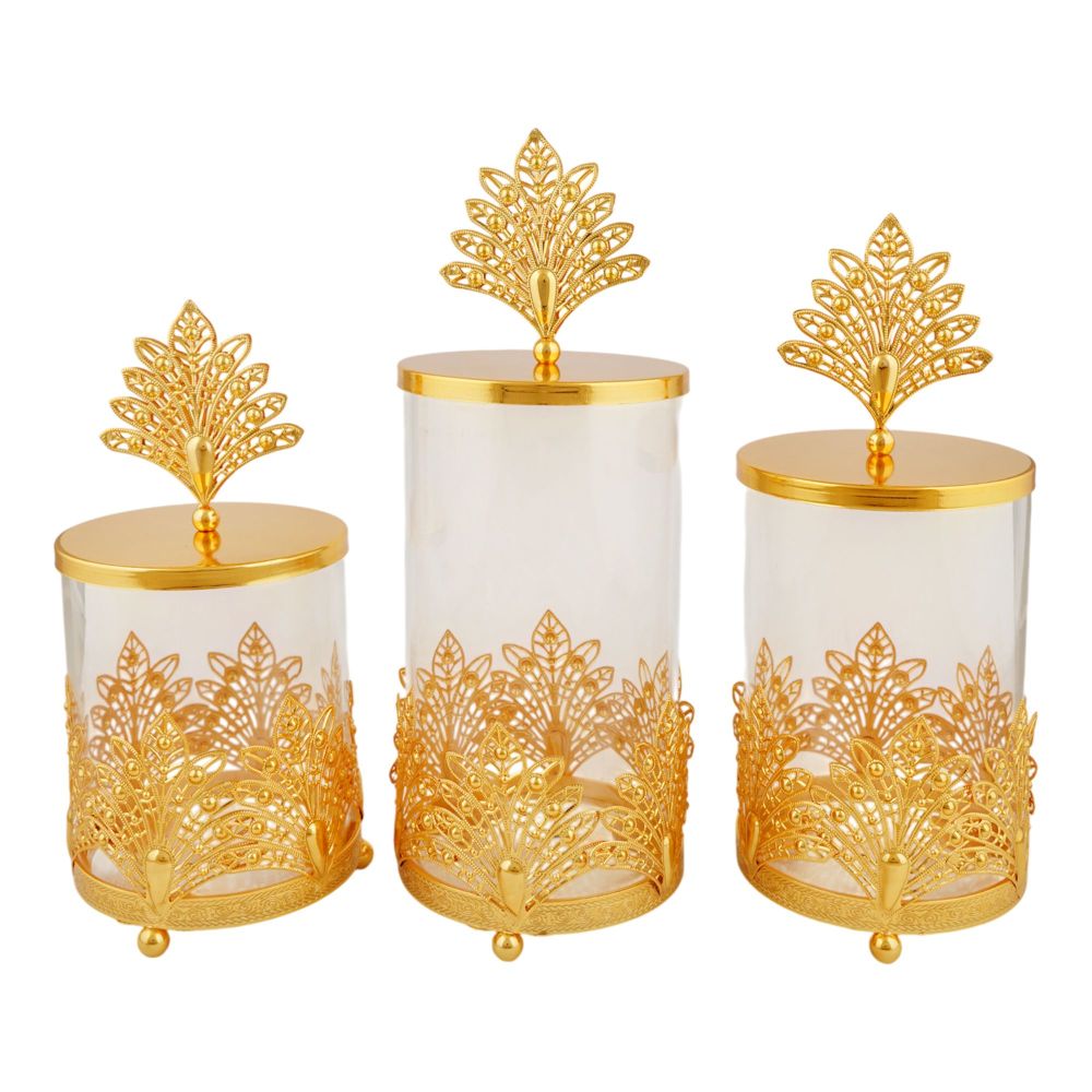 More & More Candy Jar, Golden, BA-15, 3-Pack - Main Image