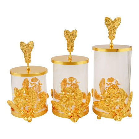 More & More Candy Jar, Golden, BA-17, 3-Pack - Main Image