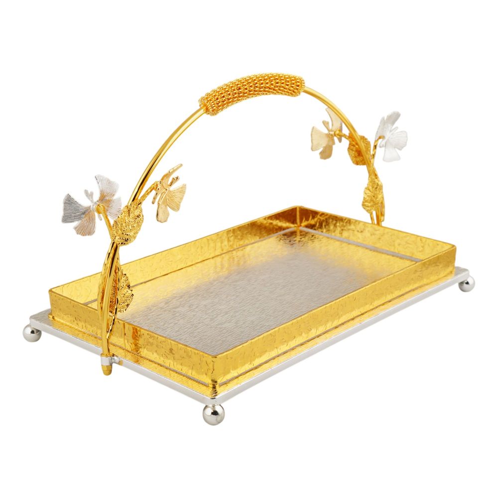 More & More Rectangular Platter, Small, Golden/Silver, BA-71 - Main Image