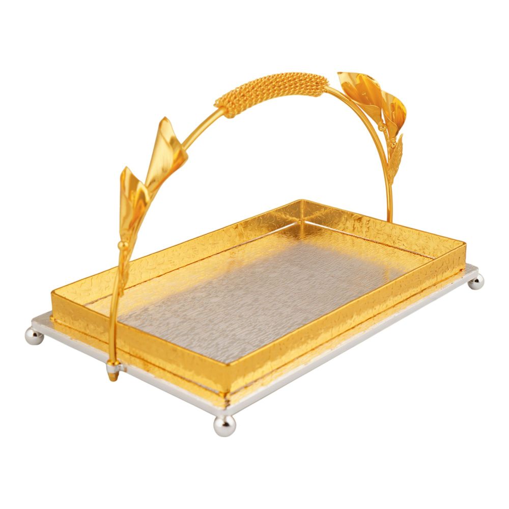 More & More Rectangular Platter, Small, Golden/Silver, BA-80 - Main Image
