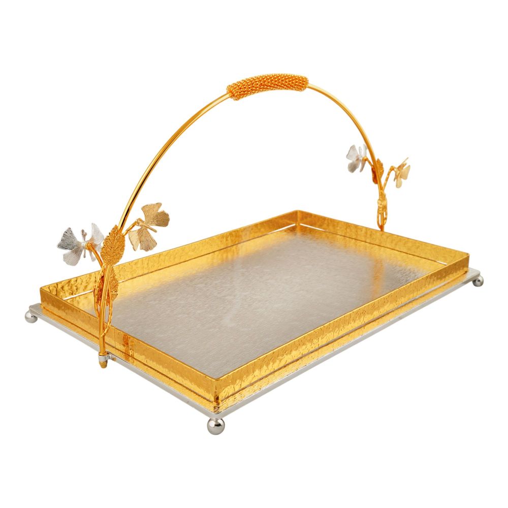 More & More Rectangular Platter, Large, Golden/Silver, BA-73 - Main Image