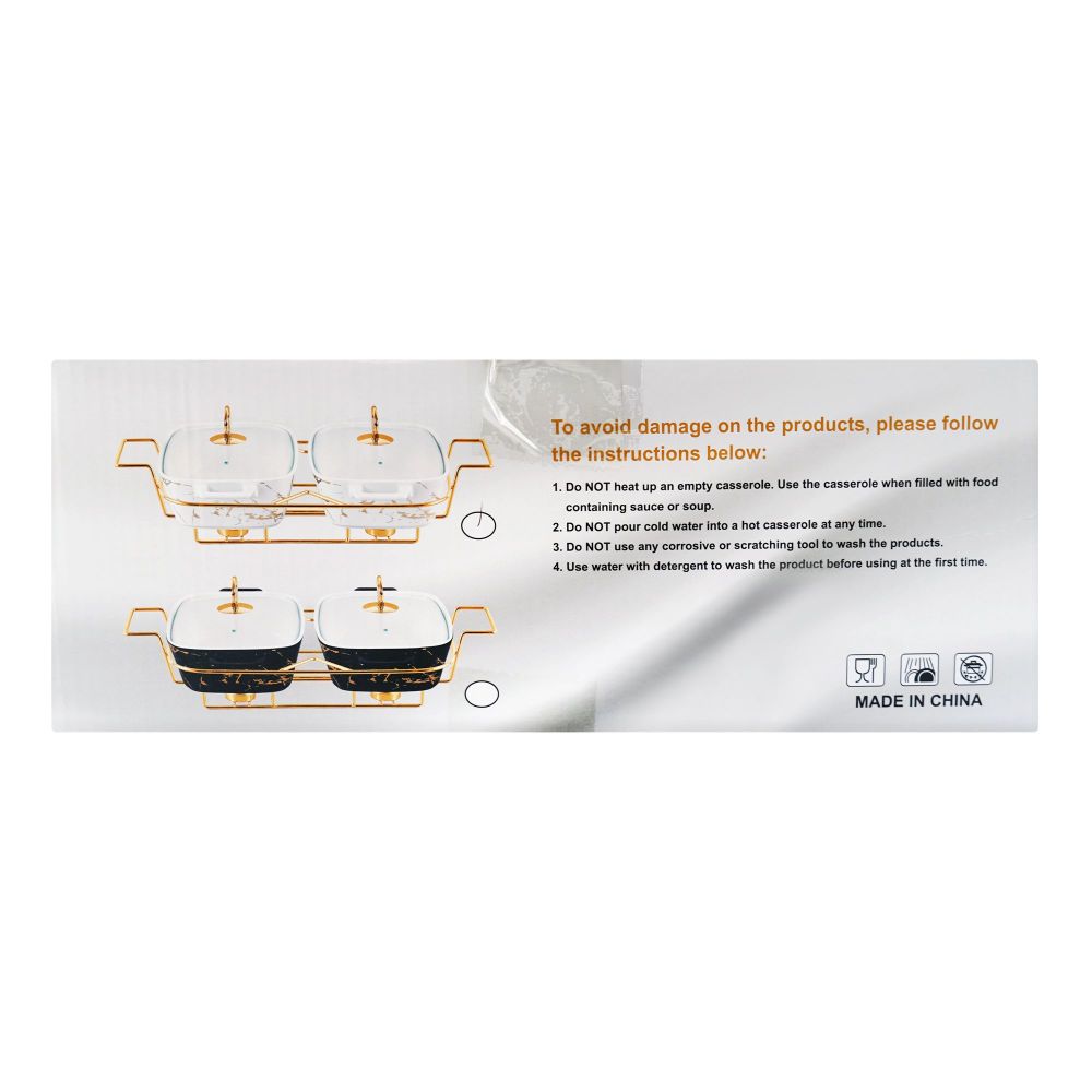 More & More Twin Rectangular Casserole Dish With Warmer Rack, Black, 12 Inches, CX2420D - Image 4