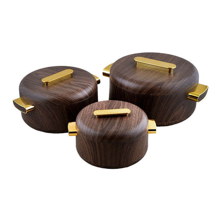 More & More Marble Hotpot Set, Dark Wood, E89135T, 1 + 2 + 3.5 Liters, 3-Pack - Main Image