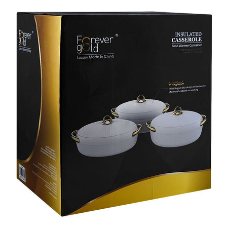 More & More Hotpot Set, White, EC915, 2 + 2.5 + 3 Liters, 3-Pack - Image 3