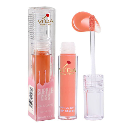 Vi'da New York Supple Kiss Lip Glaze, 853 Apricot Light, 3.5ml - Image 4
