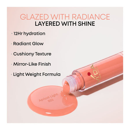 Vi'da New York Supple Kiss Lip Glaze, 853 Apricot Light, 3.5ml - Image 2