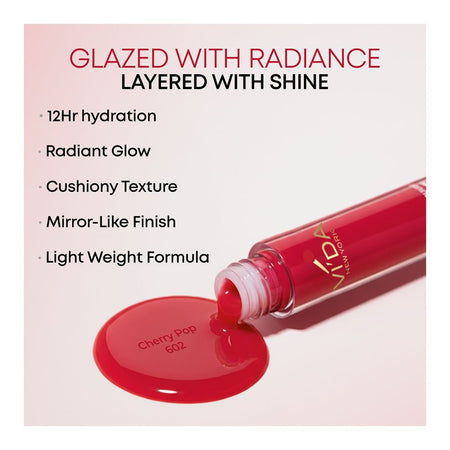 Vi'da New York Supple Kiss Lip Glaze, 602 Cherry Pop, 3.5ml - Image 2