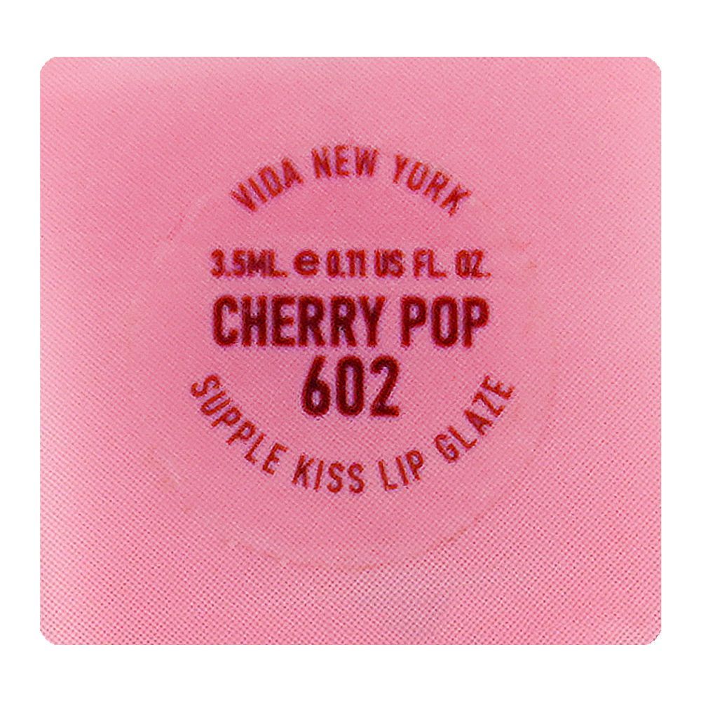 Vi'da New York Supple Kiss Lip Glaze, 602 Cherry Pop, 3.5ml - Image 7