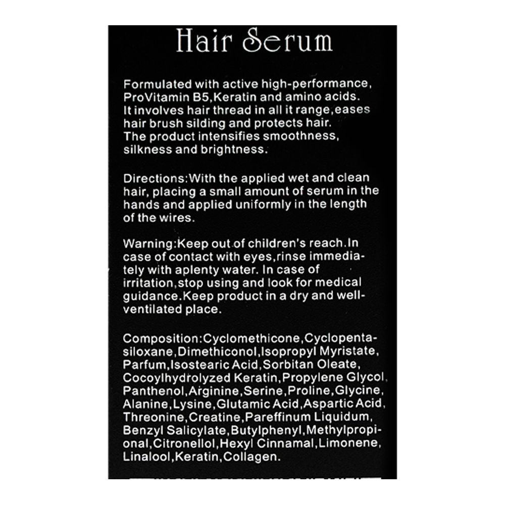 Enzo In-Salon Brazilian Keratin Cure Argan Hair Oil, Keratin, Provitamin B5, For All Types Of Hair, 60ml - Image 3
