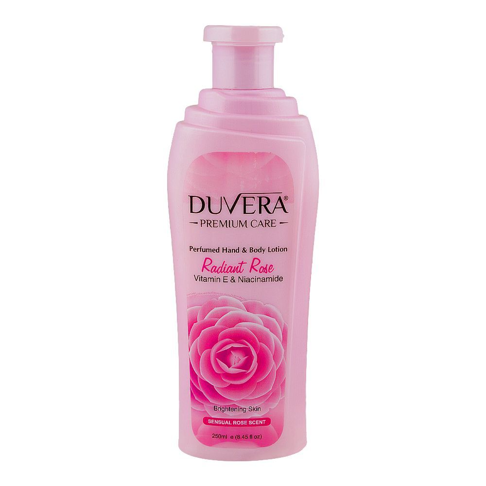 Duvera Radiant Rose Perfumed Hand & Body Lotion, Vitamin E & Niacinamide, For Skin Brightening, 250ml - Main Image