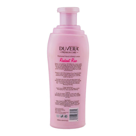 Duvera Radiant Rose Perfumed Hand & Body Lotion, Vitamin E & Niacinamide, For Skin Brightening, 250ml - Image 2
