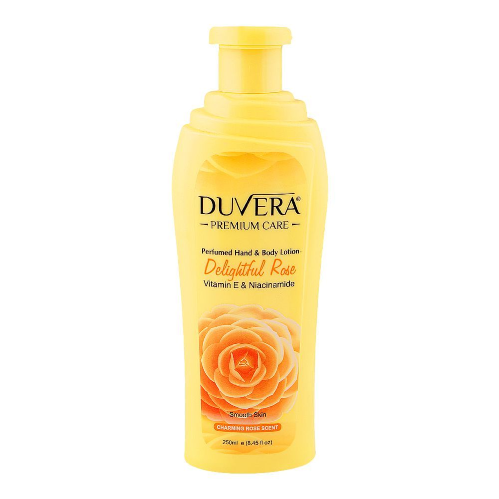Duvera Delightful Rose Perfumed Hand & Body Lotion, Vitamin E & Niacinamide, For Smooth Skin, 250ml - Main Image