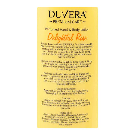 Duvera Delightful Rose Perfumed Hand & Body Lotion, Vitamin E & Niacinamide, For Smooth Skin, 250ml - Image 3
