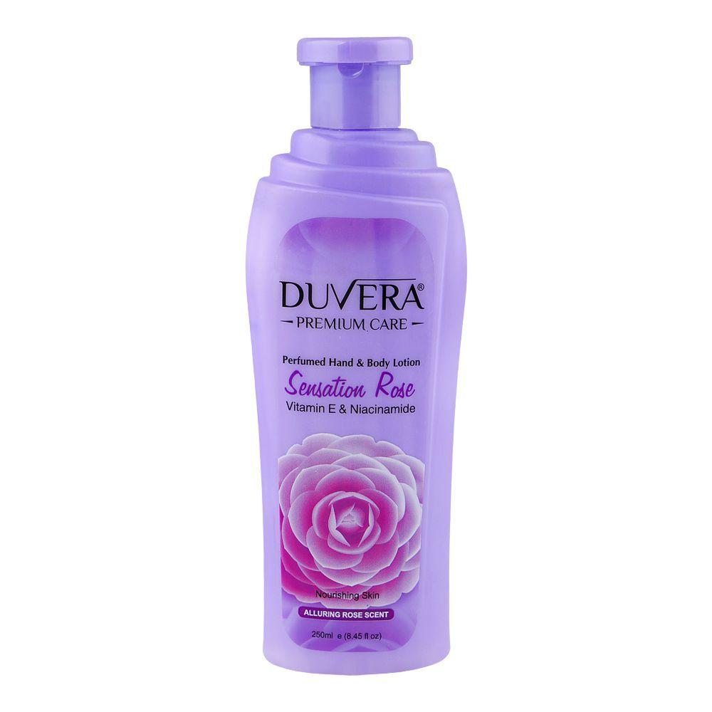 Duvera Sensation Rose Perfumed Hand & Body Lotion, Vitamin E & Niacinamide, For Nourished Skin, 250ml - Main Image