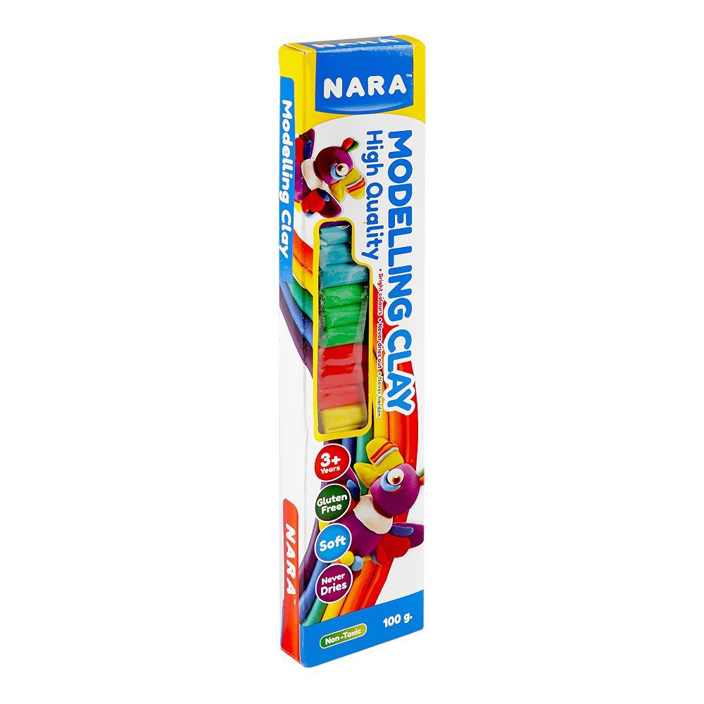 Nara Modelling Clay, Gluten Free, Non-Toxic, 3 Years+ NA-BX-100-10's, 100g - Main Image