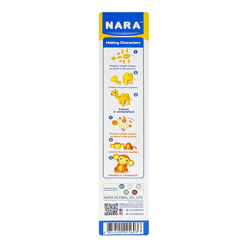 Nara Modelling Clay, Gluten Free, Non-Toxic, 3 Years+ NA-BX-100-10's, 100g - Image 2
