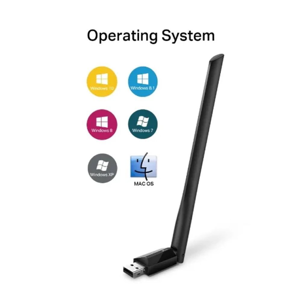 TP-Link AC600 High Gain Dual Band Wi-Fi USB Adapter, 433 Mbps, Single High-Gain Antenna, Archer T2U Plus - Image 2
