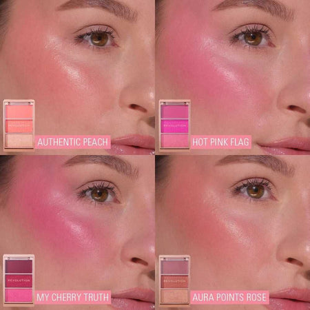 Makeup Revolution 3-In-1 Blush Icon Palette, Authentic Peach - Image 6