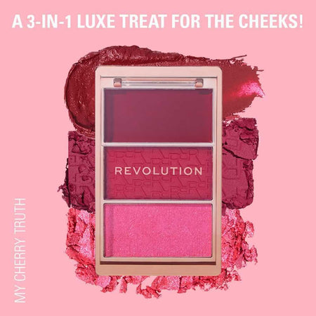 Makeup Revolution 3-In-1 Blush Icon Palette, My Cherry Truth - Image 3