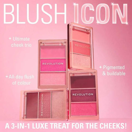 Makeup Revolution 3-In-1 Blush Icon Palette, My Cherry Truth - Image 4