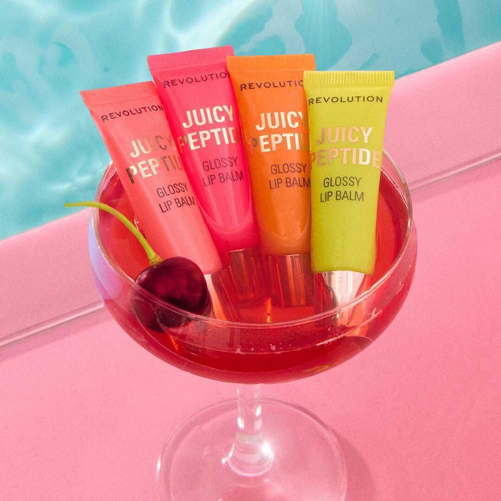 Makeup Revolution Juicy Peptide Lip Balm, Peach Bellini Orange, 8ml - Image 3