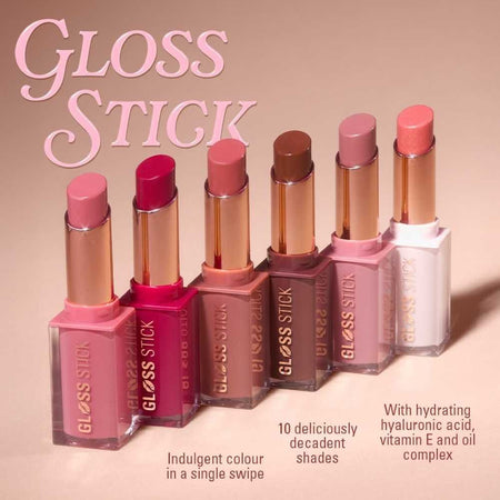 Makeup Revolution Pout Lip Gloss Stick, Vegan, Hyaluronic Acid, Vitamin E, Sweet Rose - Image 4