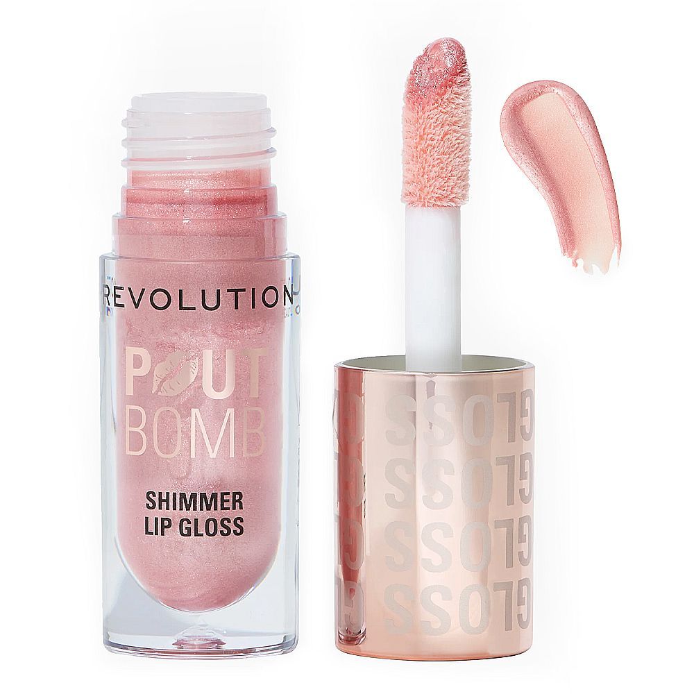 Makeup Revolution Pout Bomb Shimmer Lip Gloss, Shine Pink - Main Image