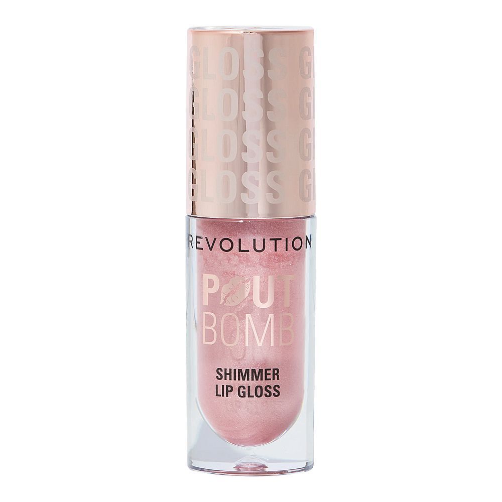 Makeup Revolution Pout Bomb Shimmer Lip Gloss, Shine Pink - Image 2