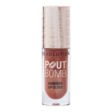 Makeup Revolution Pout Bomb Shimmer Lip Gloss, Nude Glow - Image 2