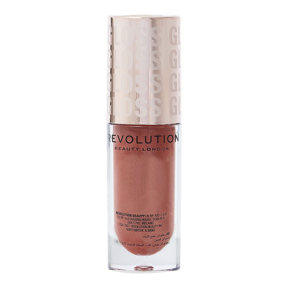 Makeup Revolution Pout Bomb Shimmer Lip Gloss, Nude Glow - Image 3